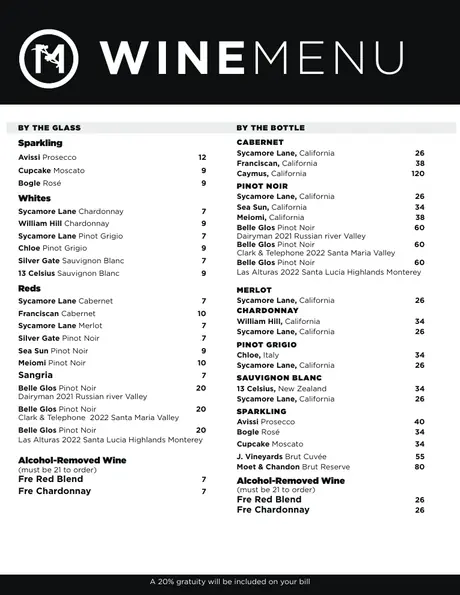 Preview of the Mito cocktails, wine, and drink menu